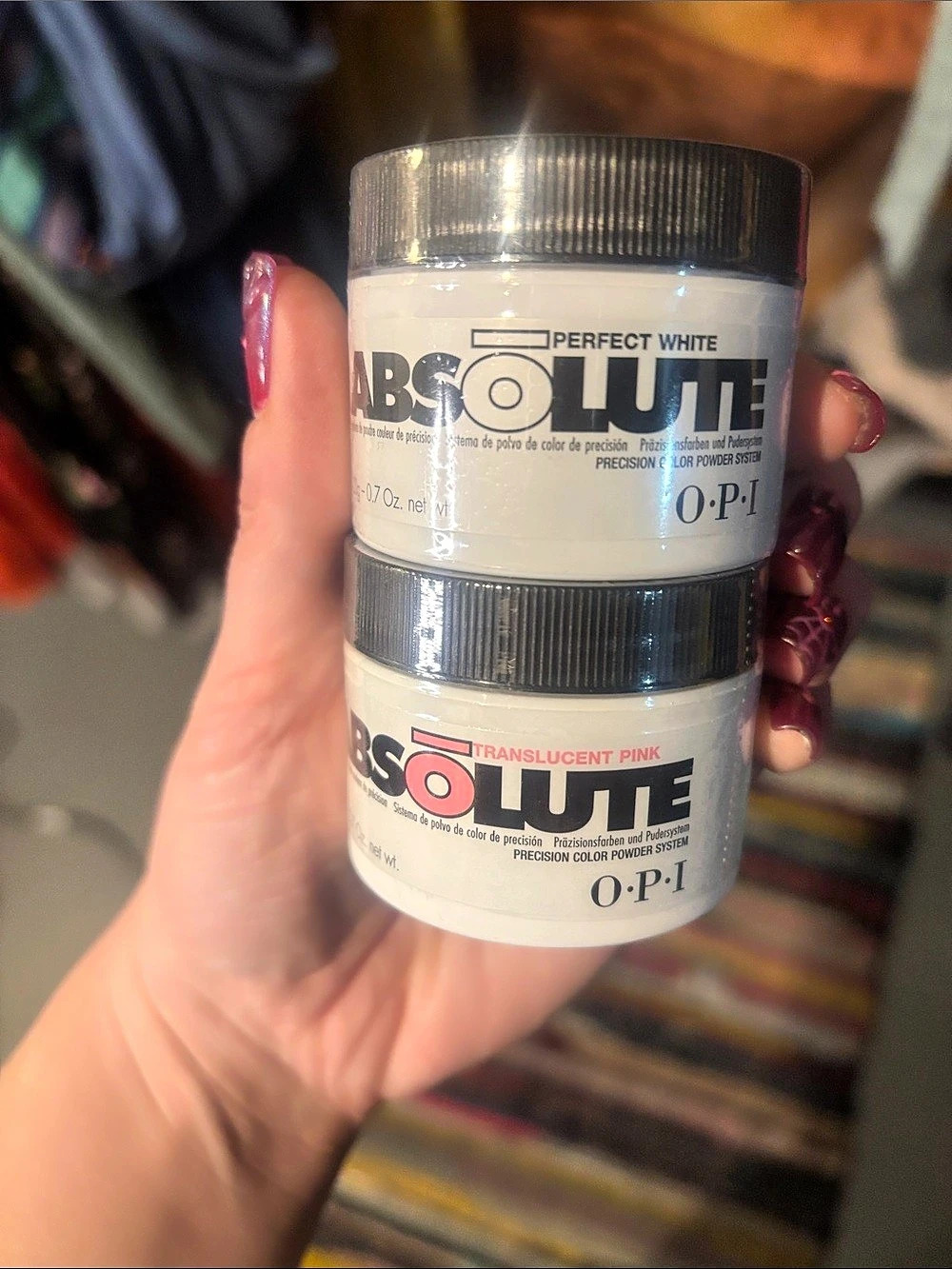 SEALED BUNDLE OF 2 OPI Absolute Powder Perfect White & Translucent Pink